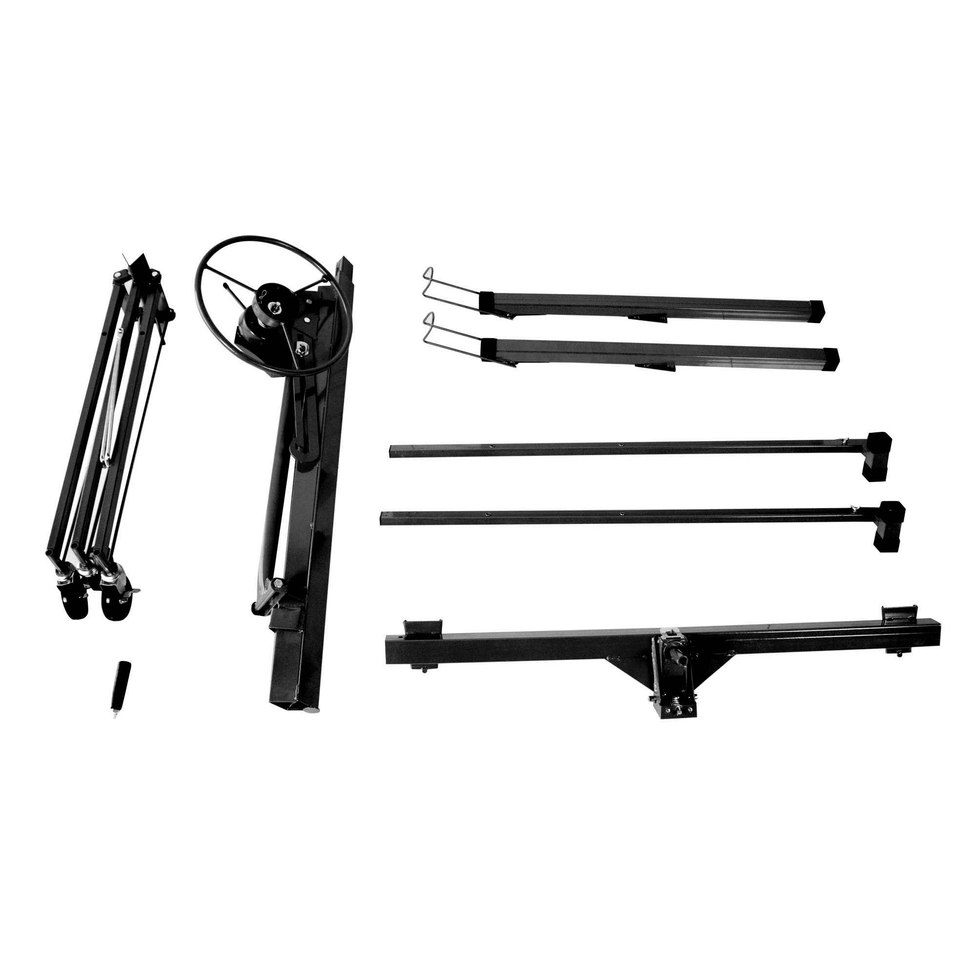 Aukfa 11ft Drywall Lift Rolling Panel Lifter Jack Rolling Caster Wheel Drywall Lift - Black