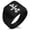 Black, variant on Stainless Steel Inoue Samurai Crest Geometric Pattern Biker Style Polished Ring