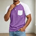 thumbnail image 5 of cllios Mens Raglan Short Sleeve Henley Shirts Loose Fit Contrast Color T-Shirts with Chest Pocket Lightweight Casual Summer Tops, 5 of 6