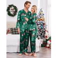thumbnail image 2 of Ekouaer Couples Matching Pajamas Silk Long Sleeve Sleepwear Satin Soft Button Down Loungewear Pjs Set, 2 of 6