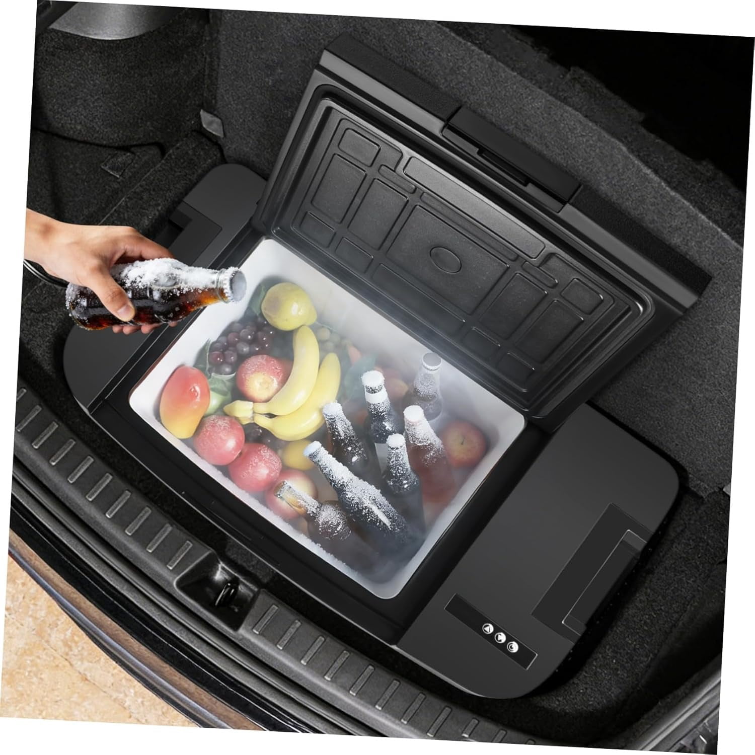 cooboom Tesla Model Y 35L Portable Car Refrigerator Cooler – App-Controlled, Ultra-Quiet 28dB Freezer for Camping & Road Trips (2019–2026 Model Y)‌