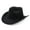 Black, variant on Men Women Classic Solid Color Felt Fedora Panama Cowgirl Cowboy Hat