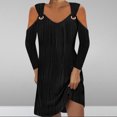 thumbnail image 1 of Qiopertar Robe Blazer à Manches Longues Col en V Couleur Unie pour Femmes en Solde à Moins de 5$ en Solde, 1 of 6