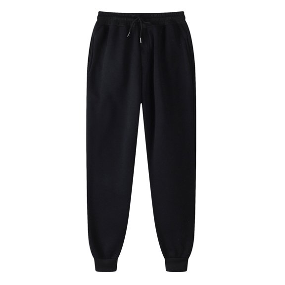 GUZOM Mens Fleece Pants Pants Sweatpants Hip-hop Pants Legging Padded Casual Pants Black S