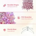 thumbnail image 4 of COZONY 6FT Pink Prelit Snow Flocked Pencil Christmas Tree w/ Foldable Base for Holiday Decoration, 4 of 8