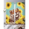thumbnail image 3 of Funny Tiger Sunflower Sheer Curtains 2 Panels Set Cartoon Summer Animal Floral Sheer Window Curtains Light Filtering Rod Pocket Voile Drapes for Bedroom Living Room 52"X96", 3 of 9