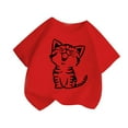 thumbnail image 3 of Girls Shirts Cartoon Print T Shirt Cute Print Short Sleeve Crew Neck Summer Casual Tees Girls Tops Red 10 Years-11 Years, 3 of 5