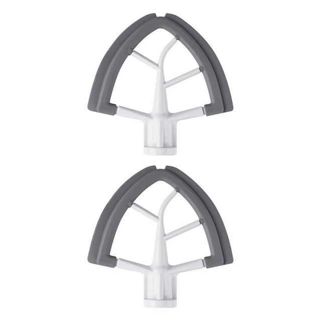 stanreset Tilt-Head Flat Beaters Aluminum Silicone Mixer Paddle Kitchen Attachment Washable Replacement for 4.5-5QT As Shown 2Set