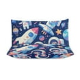thumbnail image 3 of 3 Pcs Soft Bedding Set, Includes 1 Duvet Cover with Zipper And 2 Pillow,Shams Cartoon Space Astronaut King(102"×90"), 3 of 8