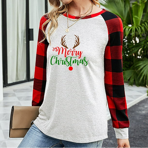 Long sleeve shop christmas shirts walmart
