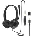 thumbnail image 1 of EIMELI Casques USB avec Microphone Réduction de Bruit Casque PC avec Prise USB 3.5mm Casques Stéréo avec Bandeau Réglable Écouteurs d'Ordinateur, 1 of 9