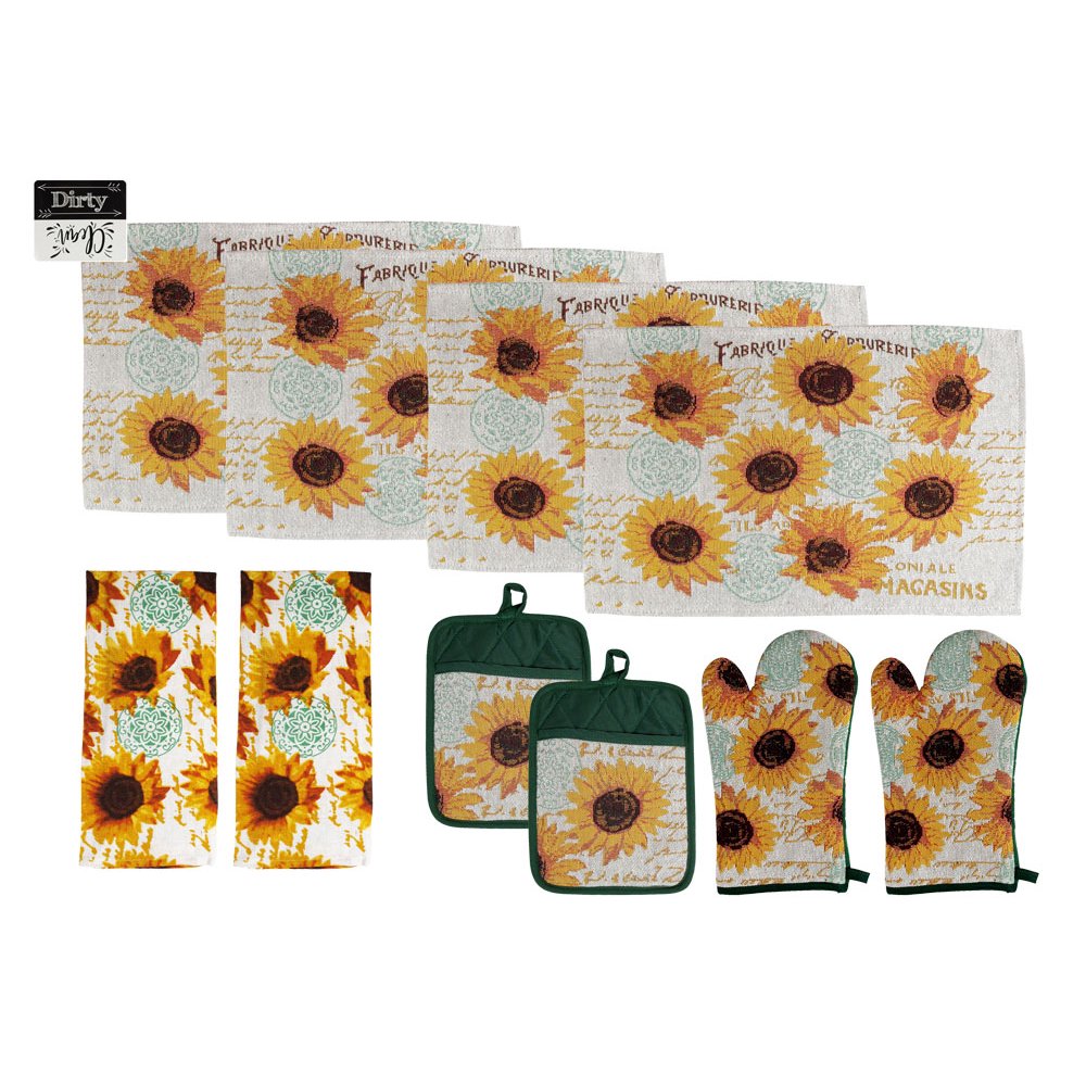 Sunflower Kitchen Towels Set Sunflower Kitchen Set With 4 Placemats 2