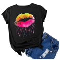 thumbnail image 3 of Birdeem Mode Femme Imprimé Col Rond Manches Courtes T-Shirt Blouse Ample Hauts, 3 of 12