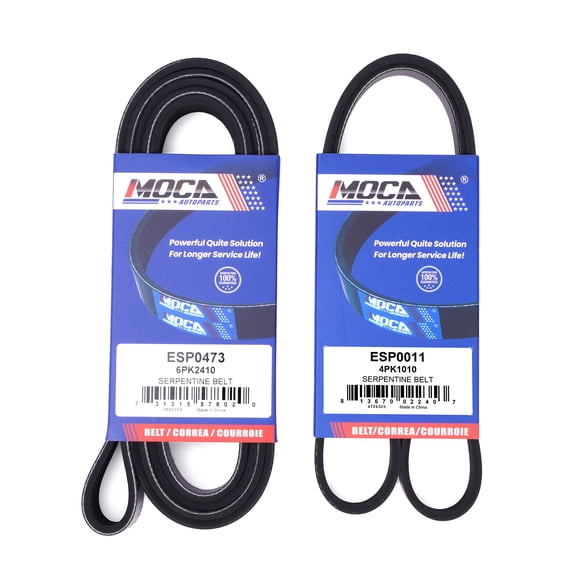 MOCA AUTOPARTS 2x Serpentine Belt Fit for 2001-2006 GMC Sierra 3500 8.1L & 2001-2006 GMC Yukon XL 2500 8.1L & 2001-2006 Chevrolet Suburban 2500 8.1L