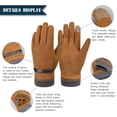 thumbnail image 3 of Winter Suede Gloves Men Women Windproof Thermal Mittens Touchscreen, 3 of 7
