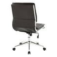 thumbnail image 6 of Armless Mid Back Manager's Faux Leather Chair in Black with Chrome Base, 6 of 9