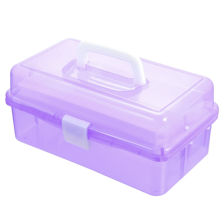 1pc Portable Handle Plastic Tool Box Three Layers Storage Box for Home 