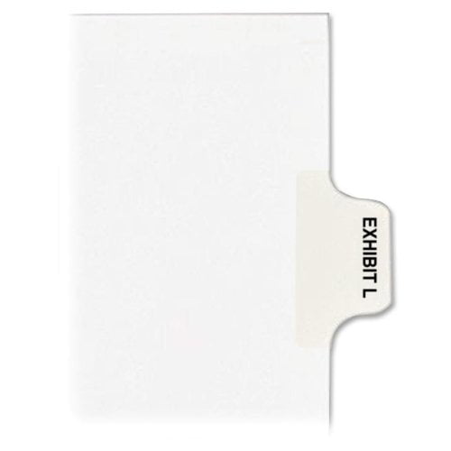 Kleer-Fax Letter-Size Individual Exhibition Letter Index Side Tab 1/10th Cut 25 Feuilles par Pack Blanc Ex