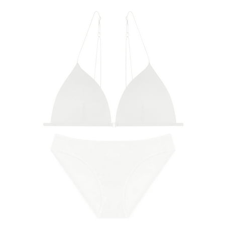 onlyliua Womens Sexy Lingerie Women Sexy Lingerie Front Buckle Triangular Cup Without Steel Ring Bra Thin Thin Shoulder Strap Beautiful Back Lingerie Set Lingerie Clearance