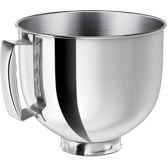 5-Quart Stainless Steel Mixing Bowl with Handle, Fit for Kitchen Aid Mixer Bowl, Compatible with KitchenAid Artisan & Classic 4.5-5 QT Tilt-Head Stand Mixers