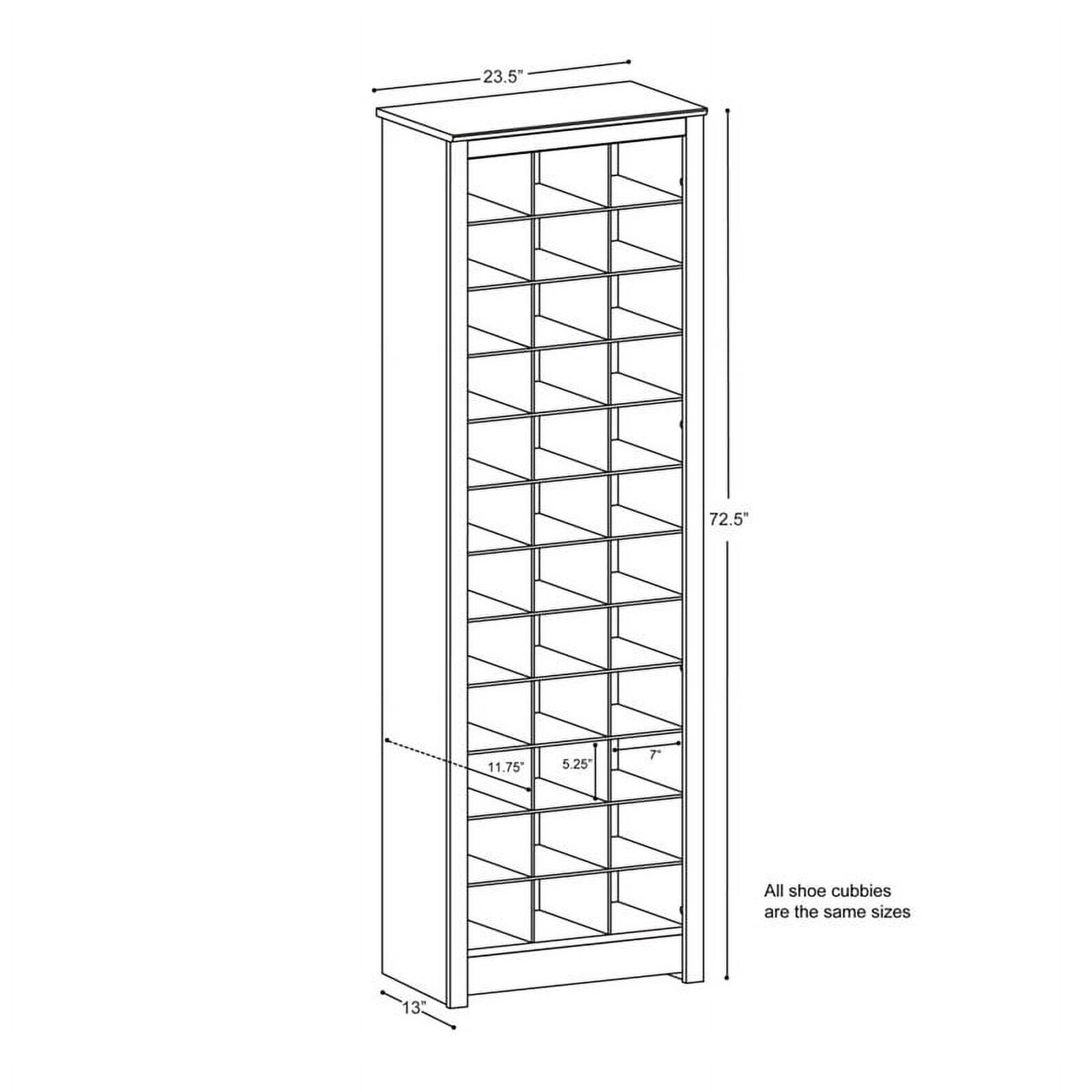 Prepac HangUps Shoe Storage Cabinet, 16D x 30W x 72H, White