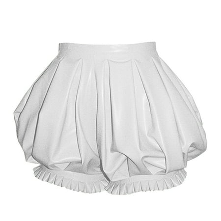 Womens High Waist Short Pants Party Shorts Shiny PVC Leather Lolita Bloomers Lingerie Costumes Accessory