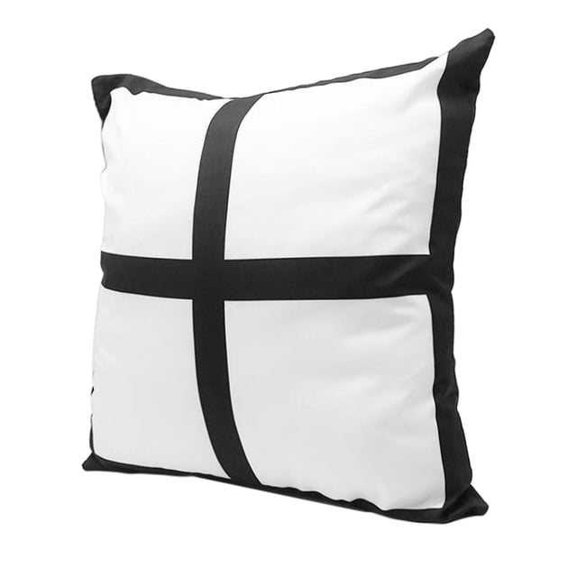 Funda de cojín de cojín en bnco para sublimación, 40 x 40 cm, 4 paneles de bricoje, panel de poliéster suave y agradable a piel, Sunnimix Fundas de almohada de sublimación