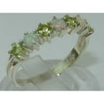 thumbnail image 2 of LBG 925 Sterling Silver Natural Opal & Peridot Womans Eternity Ring - Size 11.75, 2 of 2