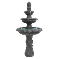 Northlight 57" Brown Three Tier Leaf Design Outdoor Garden Fountain