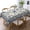 Blue Floral Vine Pattern On Cream, variant on Blue Floral Vine Pattern On Cream Round Tablecloth Waterproof Table Cloth Stain and Wrinkle Resistant Washable, Decorative Fabric Table Cover for Dining, Party and Camping