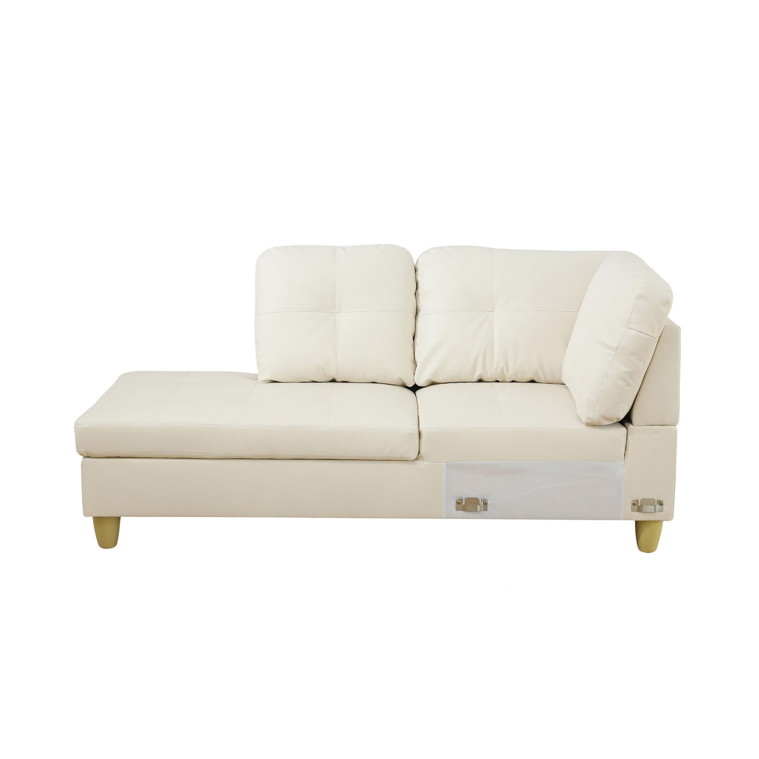 Hommoo Sofa Set, Faux Leather 2-Piece Couch Living Room Sofa Set,White