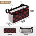 thumbnail image 3 of Ryvnso Bedside Caddy Red Checkered Black Bedside Storage Bag Hanging Organizer, 3 of 8