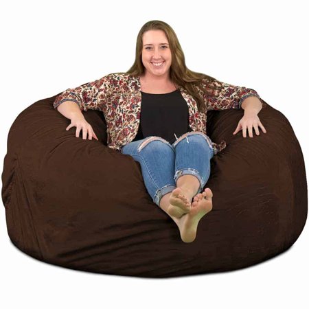 Ultimate Sack 5000 (5 ft.) Bean Bag Chair in multiple colors: Giant Foam-Filled Furniture - Machine Washable Covers  Double Stitched Seams  Durable Inner Liner. (5000  Brown Suede)