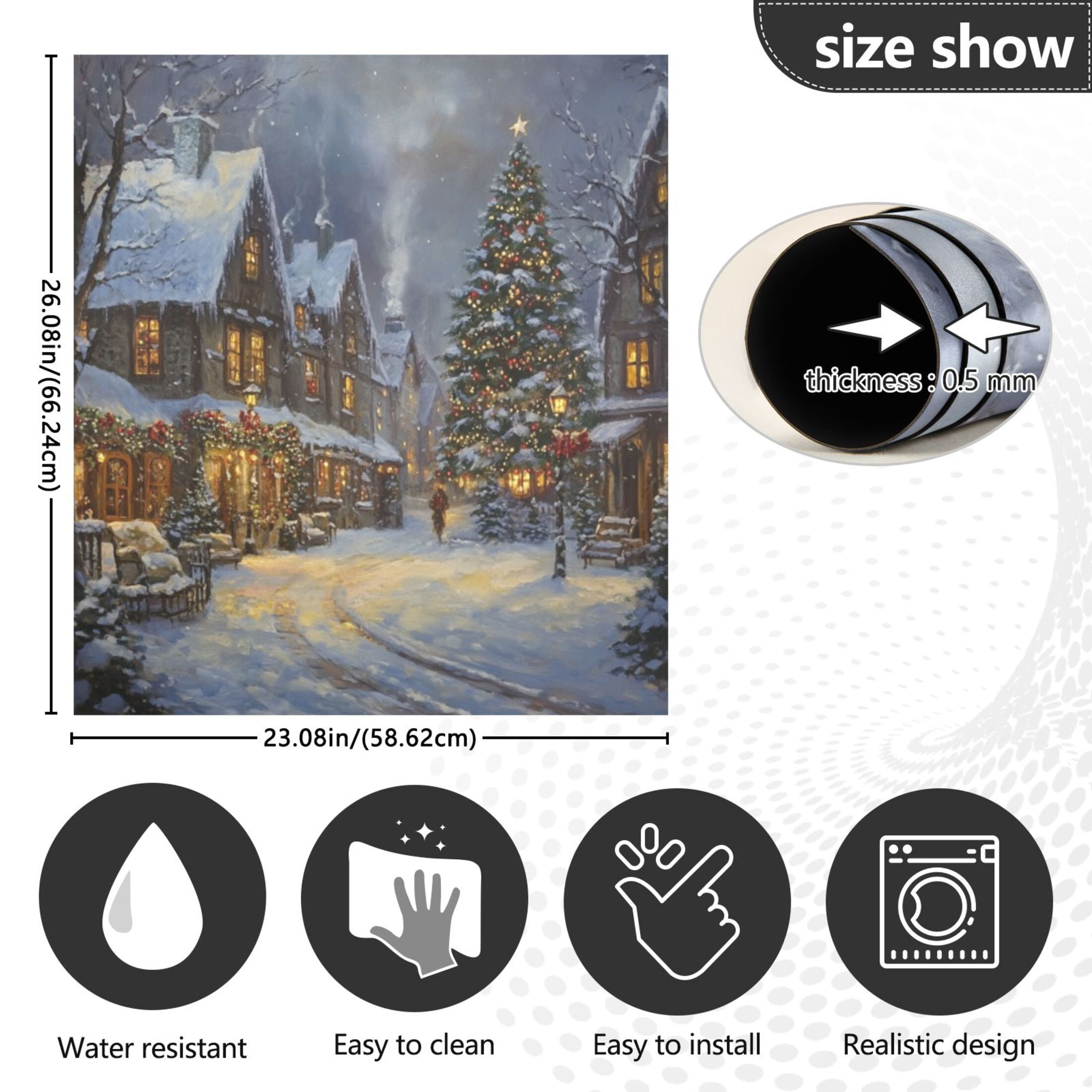 Dishwasher Magnetic Sticker 23x26 Inch Refrigerator Magnetic Sticker Washing Machine Magnetic Sticker Kitchen Panel Magnetic Sticker Home Decor Christmas Snow