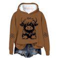 thumbnail image 5 of POIUYTR Girl's Highland Cow Sweatshirt Cowgirl Funny Graphic Pullover Hoodie Fleece Lined Cute Shirt for Teen Girl, 5 of 7
