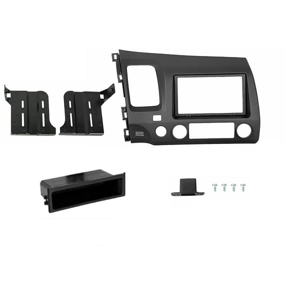Double DIN Car Stereo Radio Installation Dash Kit with Pocket for 2006 2007 2008 2009 2010 2011 Honda Civic (Dash Kit)