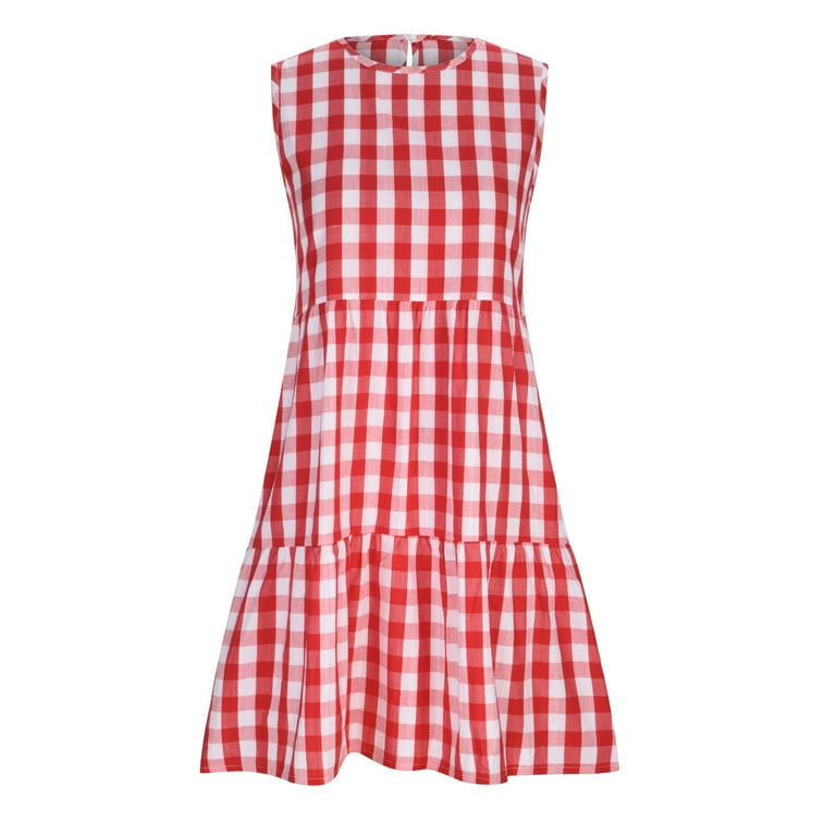 chinese dress ladies Angela Red Gingham Maxi Dress