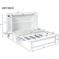 thumbnail image 2 of Full Murphy Bed with Storage Drawer and Charging Station, USB Port, Solid Pine Cabinet Bedframe with Removable Nightstand Shelves, Chest Bed for Guest Room, White, 2 of 10