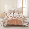 thumbnail image 3 of Twin XL Quilt Set 68''x98'', Orange Sunshine Lightweight Summer Bedspread Coverlet Set with 2 Pillow Shams, Lines Retro Abstract Middle Century Breathable All Season Quilt Bedding for Dorm/Guest Room, 3 of 9
