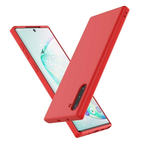 Cell Phone Cases For 6.8" Galaxy Note 10 Plus, Galaxy Note 10+ 2019 Cute Case, Njjex Shockproof Case Ultra Thin Galaxy Note 10 Plus Case Slim Matte Surface Cover For 2019 Samsung Note 10+ 5G -Red