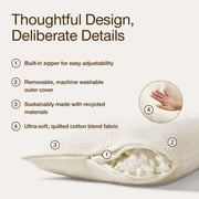 Coop Sleep Goods Adjustable Latex Pillow Queen, with Talalay Latex & Microfiber Fill, Naturally Cooling, Eco-Friendly, Medium Firm Pillow for Back, Stomach or Side Sleepers