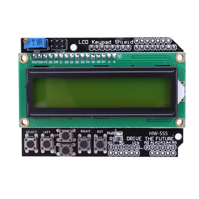 【HW-555B】LCD1602 placa expansión entrada y LCD caracteres Escudo teclado LCD (amarillo verde)