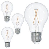 Diodesy- Pack of 4 LED2A19/27K/FIL/3 A19 LED Filament Light Bulb, Compatible on All Dimmers, 2.5W (25W Equivalent), E26 Classic Clear Glass, 2700K Warm White, Dimmable, CRI90, 250 Lumens, UL Listed