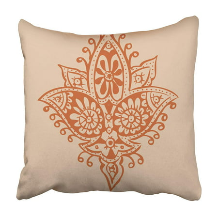 ARHOME Tattoo Hand Drawn Henna Mehndi Design Paisley Flower Folk Hindu India Buddha Pillowcase 18x18 (Best Mehndi Designs For Hands)