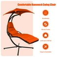 thumbnail image 5 of Topbuy Patio Hammock Chair Floating Hanging Chaise Lounge Chair with Canopy Orange, 5 of 9