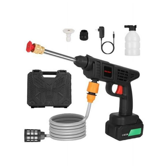 Cordless Pressure Washer Portable Electric Power Washer High Pressure Water Sprayer 363PSI Car Washer Cleaner with 12000mAh 48V Rechargeable Battery a - Black