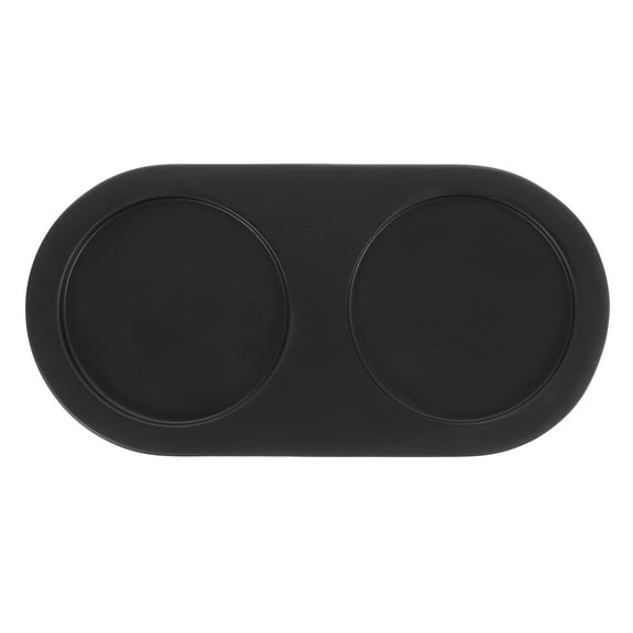 ELAYARD Salt Pepper Holder Tray Black Wood 1Pack 5.8x3.1x0.5in Rectangular Shape