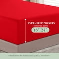thumbnail image 3 of Elegant Comfort 1500 Series Bed Sheets All Around Elastic 18 - 24 Inches Deep Fitted Sheet - Extra Deep Pocket Sheets - California King Burgundy, 3 of 5