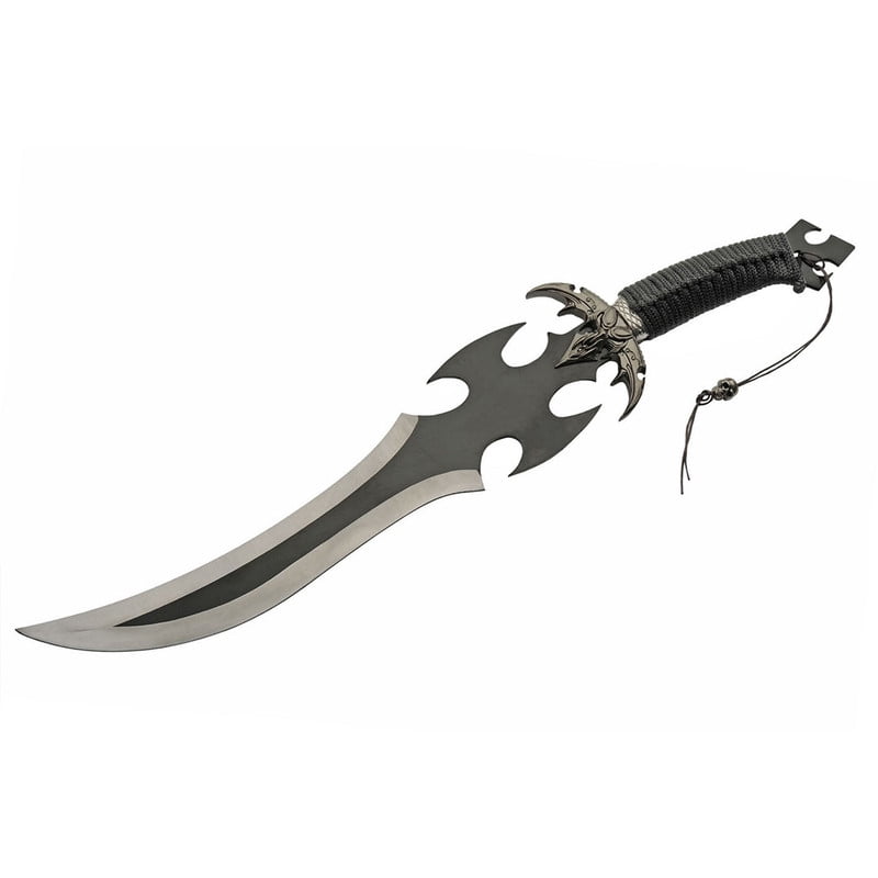 SZCO 19.5" Knife, 12" Stainless Steel Two-Tone Blade with Nylon Wrapped Handle, Decorative for Display & Collection