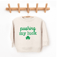 thumbnail image 3 of Bump and Beyond Designs Pushing My Luck, Toddler St. Patrick's Day Sweatshirt (Natural 4T), 3 of 5